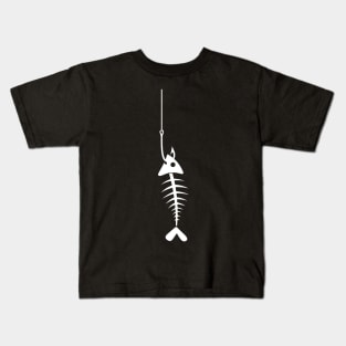 Fish skeleton in a fish hook. Kids T-Shirt